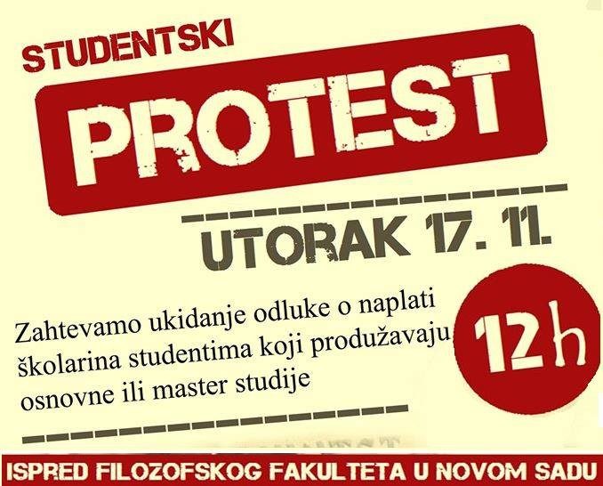 Najavljen protest na Filozofskom fakultetu u Novom Sadu u utorak