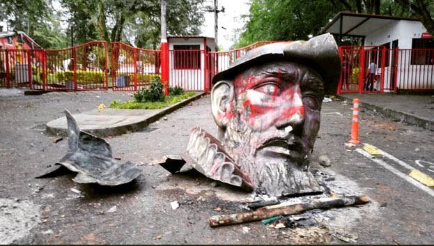 U Kolumbiji porušen još jedan spomenik španskog konkvistadora
